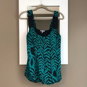 Green and black patterned tank top